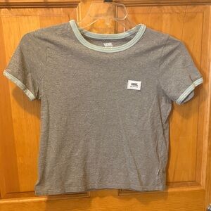 Vans Gray and Light Blue Women's Top
